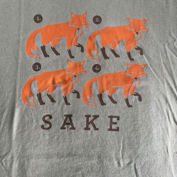 Adult Four Fox Sake Funny Play On Words Text Graphic Novelty T-Shirt Size XL - Picture 2 of 7
